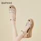 Daphne-Strass-Sandalen für Frauen 2025 SOMMER SOMMER SELTEN SCHULE DICKEN SOLE SPONGE Kuchen Offene Weichhautstudentschuhe Fairy Style Frauenschuhe Gold BN4622303003 35
