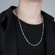 Ililo Mobius Necklace Men's Plain Chain Trendy Brand Versatile Light Luxury Clavicle Chain Titanium Steel Jewelry Silver Sweater Chain Necklace Moebius Necklace 55cm