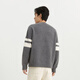 PEACEBIRD Men's Sweater Casual Autumn and Winter Striped Texture Men's Sweater Fashion Lazy Style Gray (Loose) 3 L