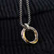 Nilan men's PT950 platinum necklace new platinum ring niche design trendy k gold men and women blue white gold silver pendant