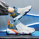 Vantodi Herrenschuhe 2024 Herbst- und Winter neue Schuhe für Männer vielseitige Teenager Sport High-Top-Basketballschuhe Nicht-Schlupf-Dad-Schuhe A757 White Lan [Single] 41
