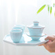 Not only elegant celadon travel tea set set for 4 people household storage outdoor portable bag modern simple office tea set gift style 2-pinqing