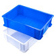 Jingulao Logistics turnover box Thickened plastic tool parts box storage box No. 2 blue 650*410*155mm KZS-698