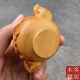 2022 new style teapot hand play unpopular handle piece cypress boxwood handle handle pot wood carving pendant mahogany teapot hand play handle piece solid wood ornament text play J69-boxwood