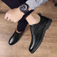 
LANPUDO new products men's leather shoes trendy autumn and winter men's shoes comfortable soft sole casual shoes men's fashion Korean business shoes black (9920) 41