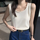Yu Zhaolin (YUZHAOLIN) suspender vest women's base cover for breast-covering suit inside and can be worn with versatile tops sleeveless T-shirt spring and summer white
