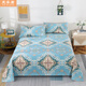You'an Geng old coarse cloth bed pure cotton single piece thickened encrypted double large size Kang sheet non-slip four seasons universal blue orange grid--7 four seasons pure cotton large bed sheet 3.5*2.4 meters, washed 3.2*2.4