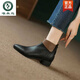 Spechtleder -Leder dicke Absatzstiefel für Frauen 2025 Neue Frühlings- und Herbst -Single -Stiefel modische Martin -Stiefel britische Styme Soft Soft Weiches Gesicht kleiner Nacktstiefel aus Weiß 36