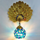 Yaotian Southeast Asia Peacock Wall Lamp French Pastoral Bedside Bedside Lamp Lobby Bar Lamp European Living Room Background Wall Lamp Peacock Opening + Ocean Blue (+LED Bulb)