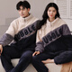 Yalu Zipper Stand-up-Kragenpaar Korallenletter Pyjamas für Frauen, verdickte und warme Heimkleidung für Männer im Herbst und Winter, modische Außenbeschäftigung 02l8802 Frauen/ 02l9902 Männer xxl Frauen