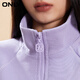 
ONLY autumn and winter fashion casual embroidery contrasting color short long sleeve round neck sweatshirt for women 12349S027 C38 Wisteria color M 165/84A