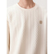 GXG men's round neck sweatshirt two-color cable jacquard long-sleeved top with off-white 175/L