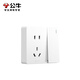 BULL switch socket wall power panel exposed wiring large panel household wall socket G59 series glossy white five holes + one open single control