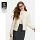 
Fan Silanen's thin short small fragrance style down jacket for women in autumn and winter 2024 new round neck fashionable jacket 14103 Gardenia white M