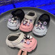 Xianzheyi Children's Slippers Girls Gradient Croc Shoes Summer Style 2024 Kuromi Girls Beach Baotou Sandals Anti-Slip Parent-child Upgraded White Pink 32-33 Inner Length 20