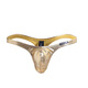 Pleasing men's underwear low-waisted sexy U-convex sexy imitation leather men's underwear low-waisted T-pants men's thong gold L