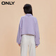 
ONLY autumn and winter fashion casual embroidery contrasting color short long sleeve round neck sweatshirt for women 12349S027 C38 Wisteria color M 165/84A