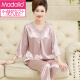 Modal's new silk pajamas sexy and convenient sex for women in summer, real cropped sleeves, long pants, middle-aged mother's home NJR-FX684 [light gray] M [recommended 80--100Jin [Jin equals 0.5 kg]]