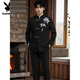 Playboy New Chinese Mao Suit Suit Groom Wedding Suit Toast Suit Casual Retro Tang Suit Black Bamboo Leaf Embroidered Single Jacket M