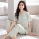 Modal 2025 Neue Pyjamas für Frauen im Sommer mit Brustpolster integrierter Baumwoll-Kurzärärmelen Frühlings- und Sommer-Dünnhaus-Kleidungsstück LSF-693 Tender Green L (165) empfohlenes Gewicht 105-125jin [Jin gleich 0,5 kg]