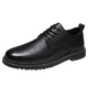 
LWOK new product casual leather shoes fashionable men's shoes Korean version men's business shoes men's formal shoes versatile flat shoes trendy shoes 9920 black 40
