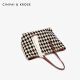 CINVAI/KROSE official website fashion bag women's bag 2025 new large capacity tote bag women's commuting shoulder bag birthday gift for women chess board milk coffee-CK women's bag for girlfriend wife practical light luxury niche high-end brand women's bag