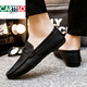 Cartelo Trendy Brand 2025 Sommer Neue Vielseitigkeit faule Männerschuhe atmungsaktiv und nicht rutschloser Lederschuhe Koreanische Version One-Stomach D829 Black 41