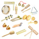 Yin Nian Kindergarten Orf Percussion Instrument Triangle Iron Conférencier Child's Music Teaching Aid Sand Hammer Tambourine Double Ring Bell 8 pouces Bell Bell Drum