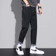 
Xiao Xueling jeans men's summer 2025 new thin pants men's trendy brand straight loose cropped pants versatile men's clothing 6621 black 33