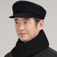 Changyin middle-aged and elderly hats, spring and autumn men's old hats, cloth hats, grandpa autumn flat-top thin dad hats, elderly Zhongshan hats, flat-top hats - autumn and winter black M 57C