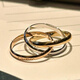 De segunda mano 99 nuevo Cartier Cartier Trinity serie anillo versión estrecha Joyería de oro de 18 quilates anillo de oro tricolor anillo de tres anillos, siete anillos 99 nuevo tamaño mediano - producto único - ancho 3,2 mm precio de contador 15100 50/código de país 10