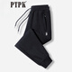PTPK high-end embroidered Paul casual sports pants for men, loose autumn and winter new style, velvet thickened straight leg leggings sweatpants trendy 02 dark blue leggings (thickened) velvet XL 120-130Jin Jin is equal to 0.5 kg