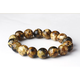 Chishe Fushun amber bracelets, amber mined amber, black amber, white flowers, dried white flowers, medicinal amber, round bead bracelets, amber 19MM
