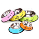 OIMG Stainless Steel Dog Bowl Golden Retriever Teddy Dog Bowl Cat Dog Food Bowl Labrador Anti-Slip Drinking Bowl Dog Food Bowl Blue (Random Pattern) XL-Extra Large (Recommended 40-80Jin Jin equals 0.5kg)
