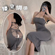 Feimu sexy Unterwäsche junge Frau höhlte den Rücken eines kreuzgestreckten Kleides 6624 sexy Pyjamas Dating Battle Robe Sexy Pyjamas Slim French Hosenders Langrock Nacht Verwenden Sie heiße sexy [sexy Up] Long Rock (Senden von Socken) + einteilige Socken (Senden von Handschuhen) + Hip-Packing-Kleidung Kleidung