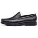 SATCHI men's shoes new high-end soft deerskin leather shoes comfortable slip-on business casual shoes dad shoes black 39 one size larger than the national size