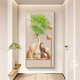 Mopai entrance decorative painting, vertical version, modern simple corridor background wall painting, entry light luxury hanging painting without punching, backed by Jinshan 80*160cm crystal porcelain + aluminum alloy frame