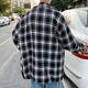 Yuexiang Fatty Plaid Plus Fleece Jacket Men's Large Size Casual Lazy Style Top National Trend Ins Winter Korean Lapel Jacket White 3XL