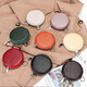 Billetera de monedas de cuero de cuero de Sharelove Bolsa redonda de almacenamiento redonda de mini mini bolsillo de monedas de alumno portátil colgante colgante creativo de vaca negro negro