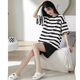 Pei Shiyan high-quality cotton pajamas for women in summer short-sleeved two-piece set cartoon sweet summer thin style can be rose color a9859 shorts XL 115-135Jin [Jin equals 0.5 kg]