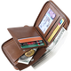 Maiweini Herren Brieftasche Kurzes Reißverschluss Brieftasche Anti-Diebstahl-Bürsten integrierter Kartenbeutel vertikaler Multifunktions-Casual Wallet-ID-Beutel Hellbraun braun