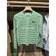 LACOSTE 法国鳄鱼TF9207-98  LACOSTE 2025秋季新款 女士时尚条纹长袖T恤 HHW/深藏青色 34/155
