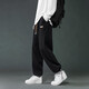Foss Phil Waffle Casual Hosen für Männer Frühlings- und Herbst Winter Loses lockeres Sport drapiertes Gefühl langer Weitbeinhosen für Männer, Trendy Brand 718-WK78 Black + WK78 ApricoT Color XL (Empfohlen 145-160jin [Jin gleich 0,5 kg]))