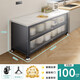 Four Seasons Muge Kitchen Shelves Cabinets Dinner Storage Cabinets Cupboards Microwave Ovens Floor-standing Storage Cabinets Complete Collection of Utensils Thickened Slate [Gray 3 Layers 100*40*80]