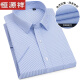 Hengyuanxiang algodón puro camisa de manga corta de verano para hombres de mediana edad femenina a rayas de mediana edad, uso formal fácil de cuidar para la camisa de negocios anti-wrinking anti-wrinking DX6623 m referencia 90-110Jin [Jin equivale a 0.5 kg]