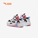 Zapatillas para niñas de anta para niños 2024 botón de mando de cuero de malla de otoño e invierno de otoño e invierno más zapatos de algodón de terciopelo [para niños regulares] negro/blanco/azul/rosa 9904-1 tamaño 30