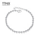 TTMIX Platinum Ball Bead Bracelet PT950 Platinum Transfer Beads Women's Hand Jewelry Real Gold Buddha Beads Bracelet 4.9-5.1g 16+3cm Thick 3.0mm