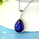 Flying Goose Sapphire Pendant 925 Silver Plated 18K Gold Tanzanite Color Gem Drop Shape Color Gemstone Necklace for Women Picture Color Pendant with 45cm Silver Chain