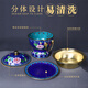 Guo Yiyuan thickened copper hot pot cloisonné pure copper single person environmentally friendly oil alcohol old Beijing mutton-shabu pure handmade fat beef hot pot blue background flower blooming wealth 19cm