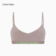 Calvin Klein内衣女士美拉德ck提花轻运动薄垫柔软上托无钢圈背心文胸QF7398AD PET-灰咖色 M